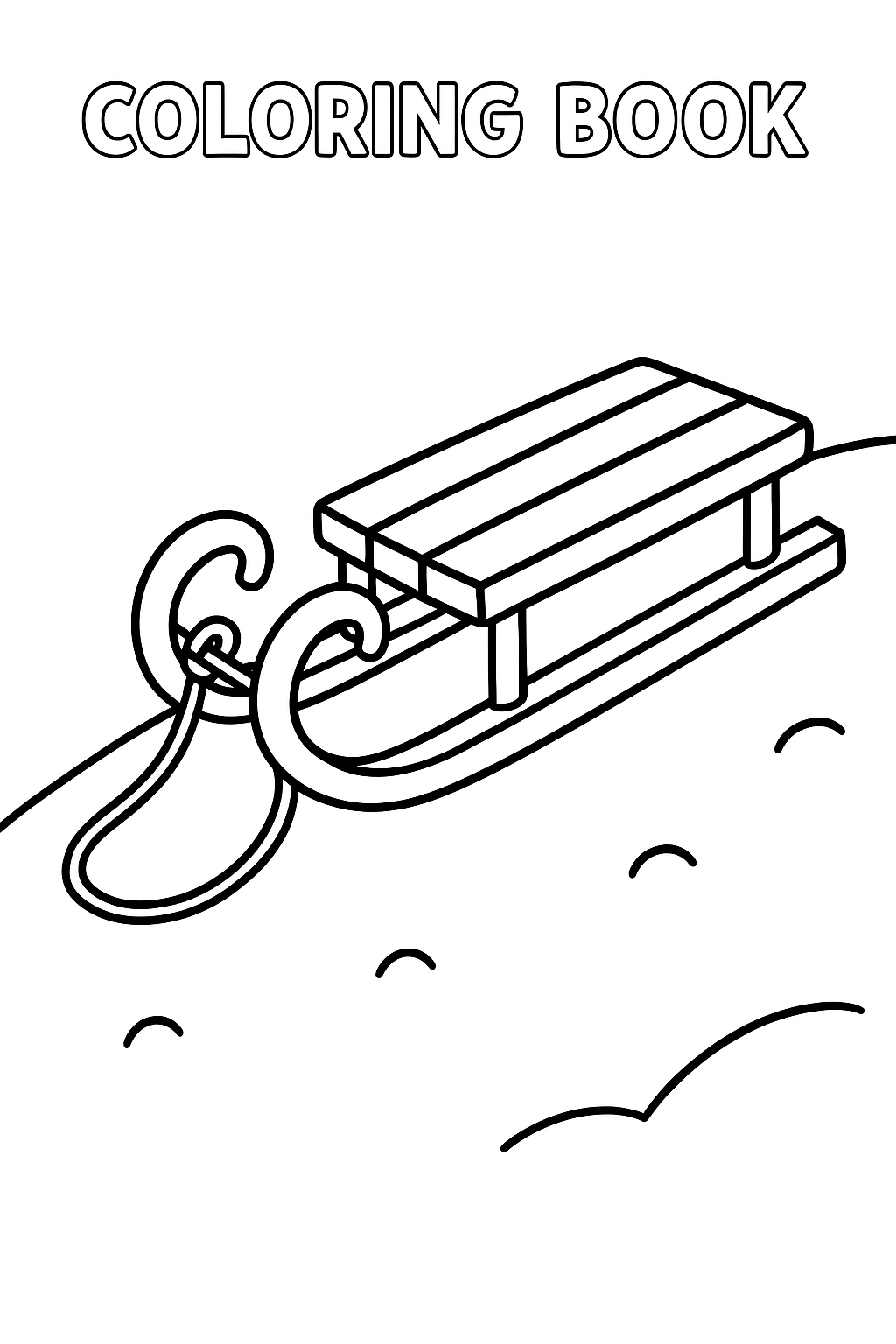 Sled Coloring Page