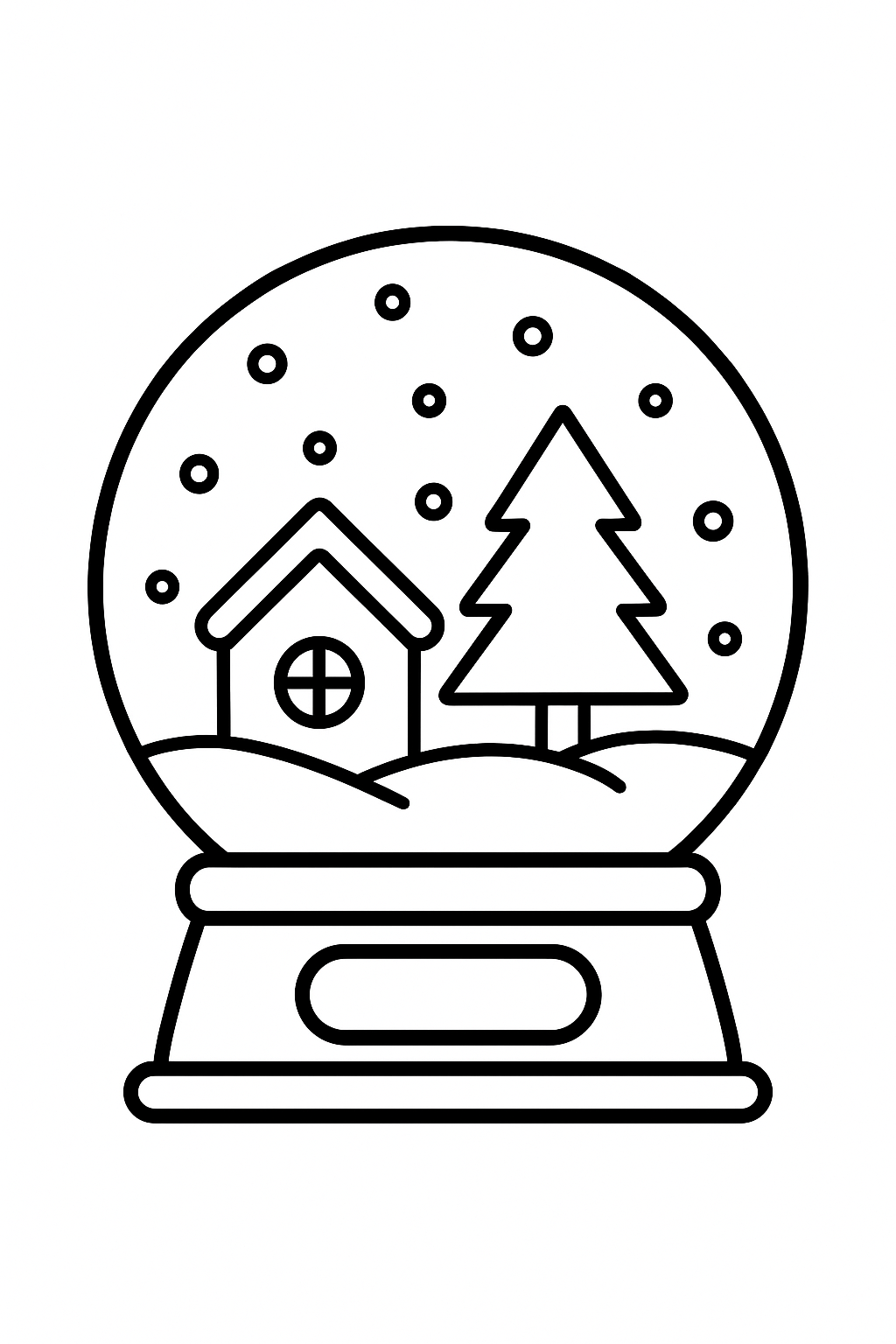 Snow Globe Coloring Page