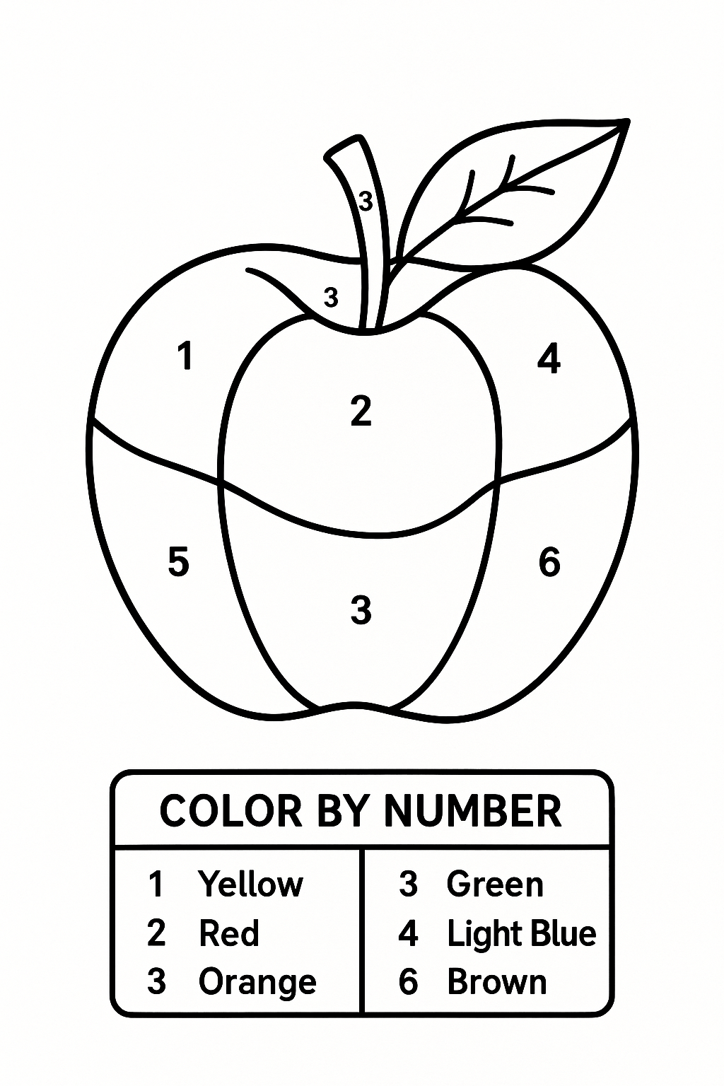 Apple Color by Number