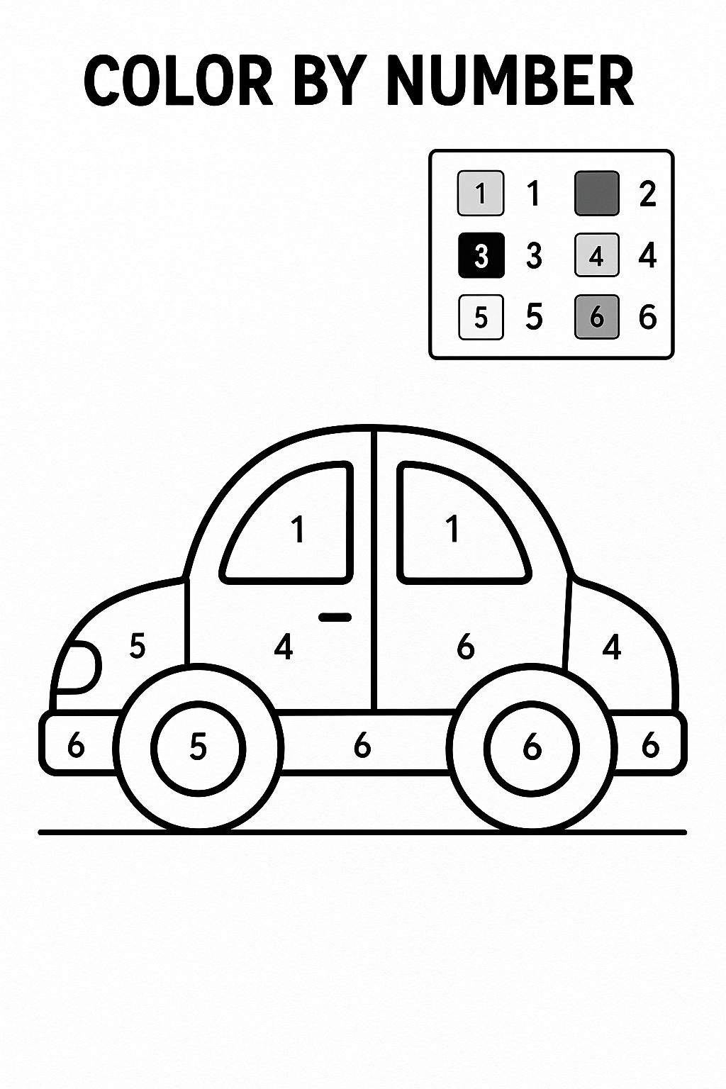 Car Color by Number