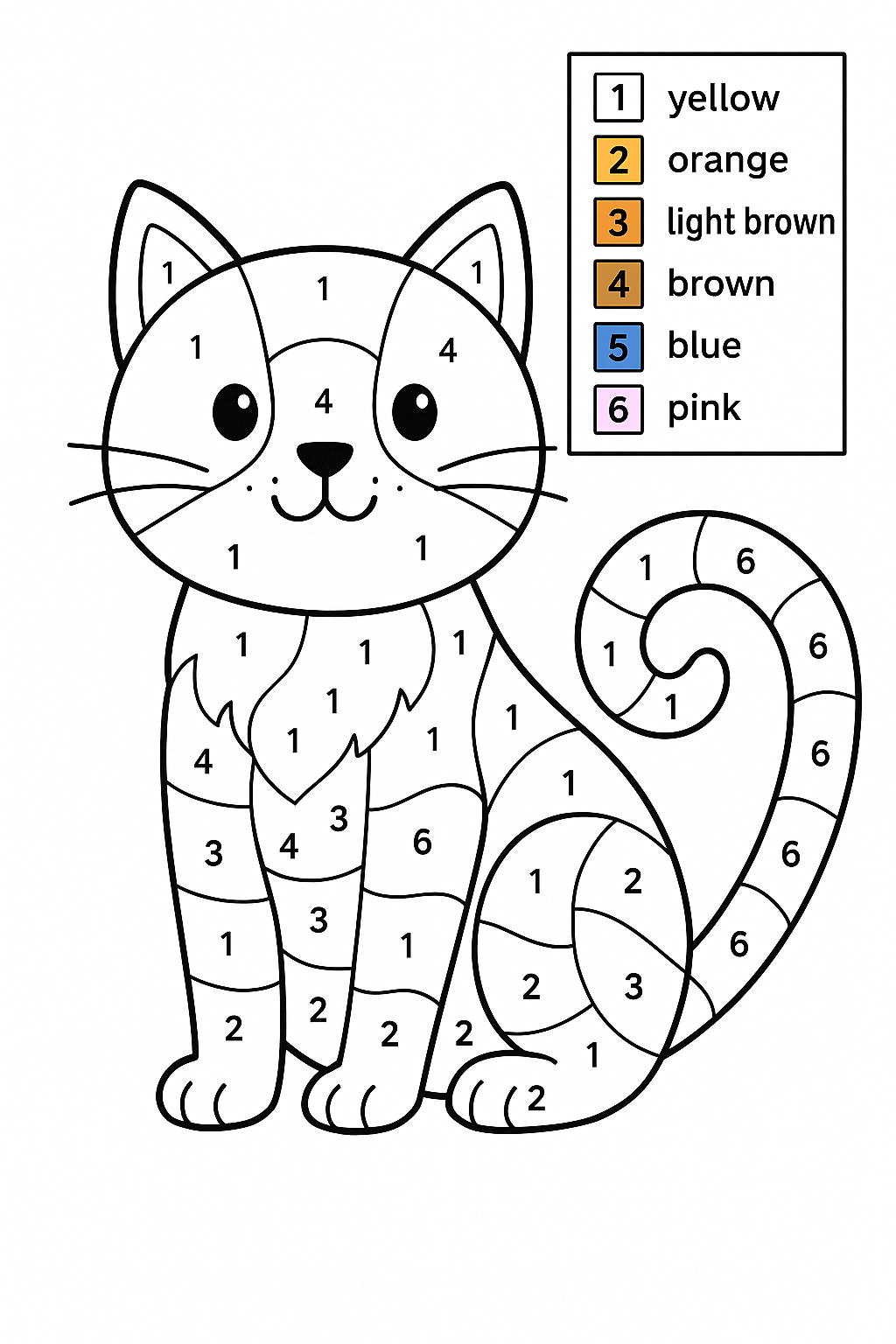 Cat Color by Number