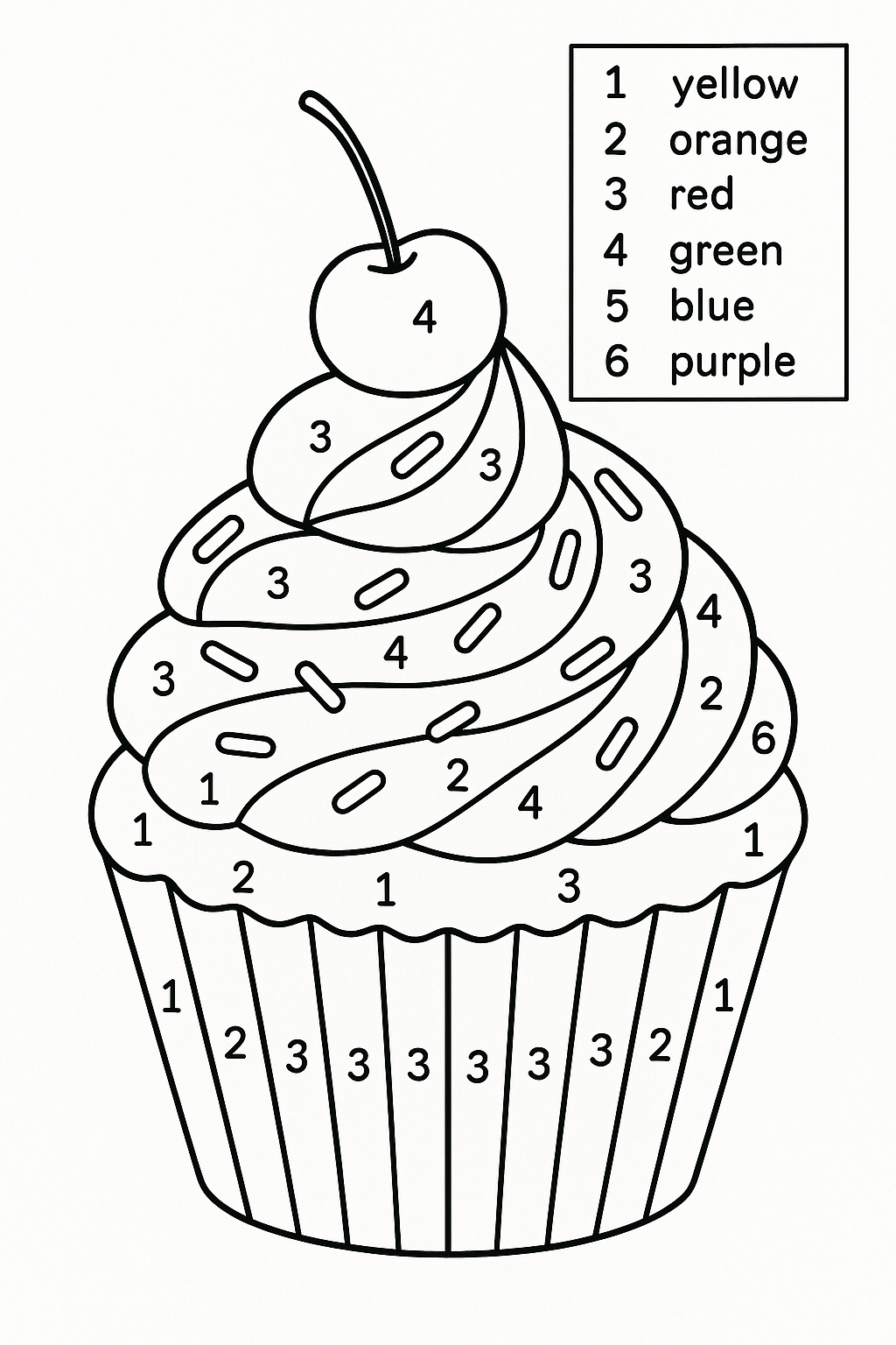 Cupcake Color by Number