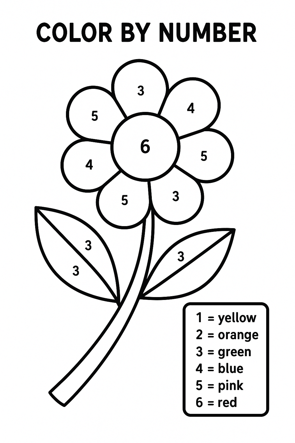 Flower Color by Number