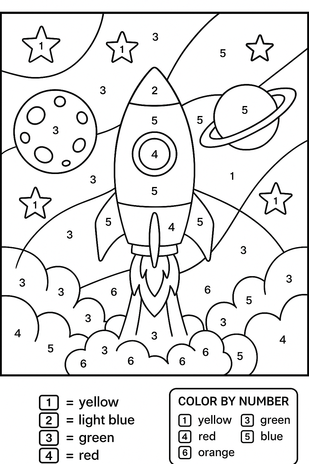 Rocket Color by Number