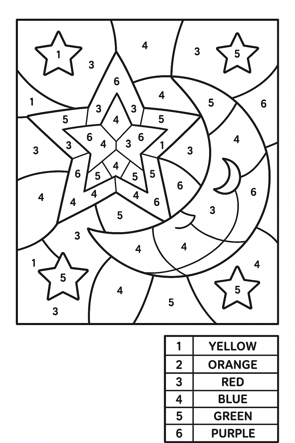 Star Color by Number