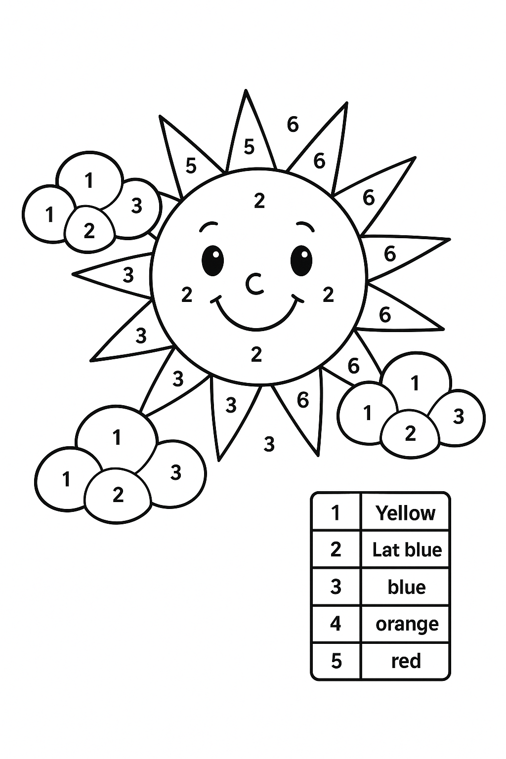 Sun Color by Number
