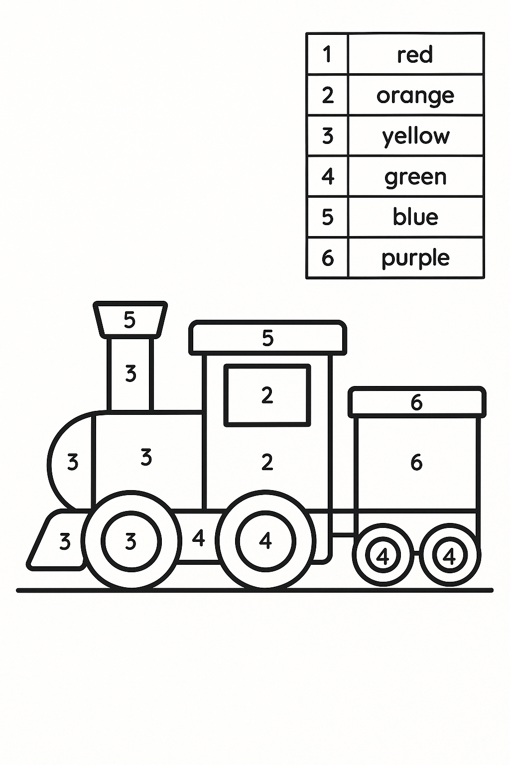 Train Color by Number