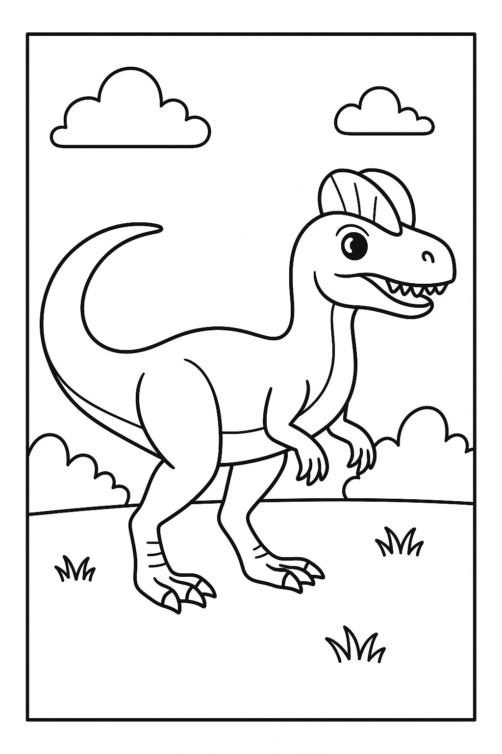 Dilophosaurus Coloring Page