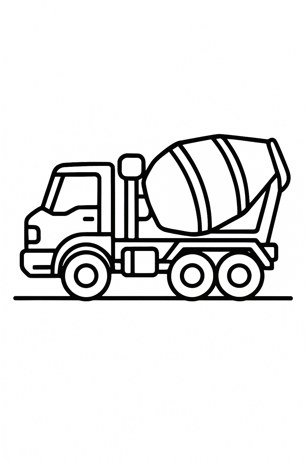 Cement Mixer Coloring Page