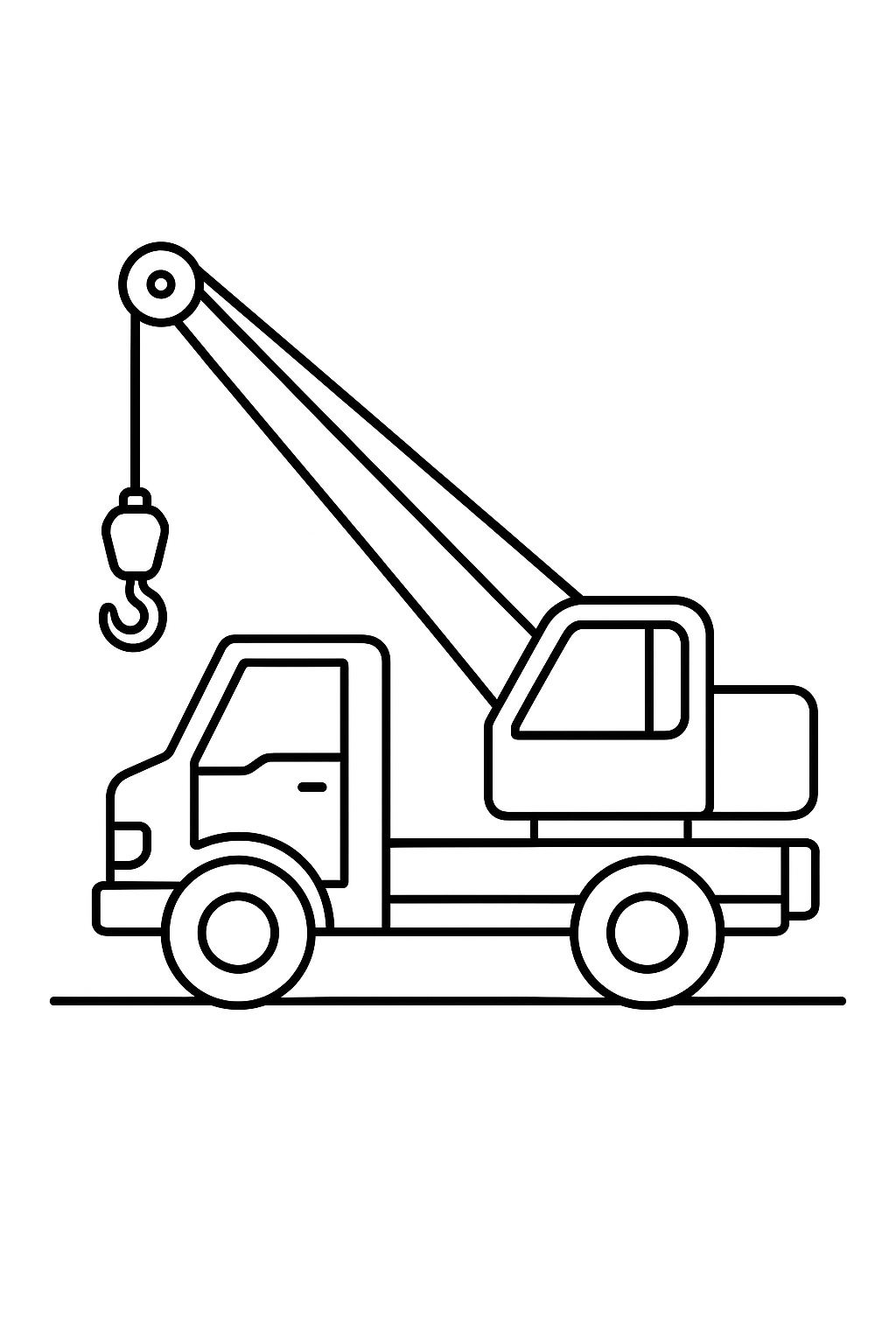 Crane Truck Coloring Page
