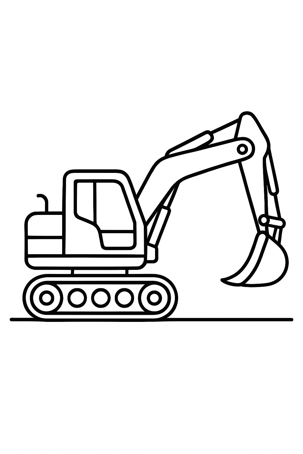Excavator Coloring Page