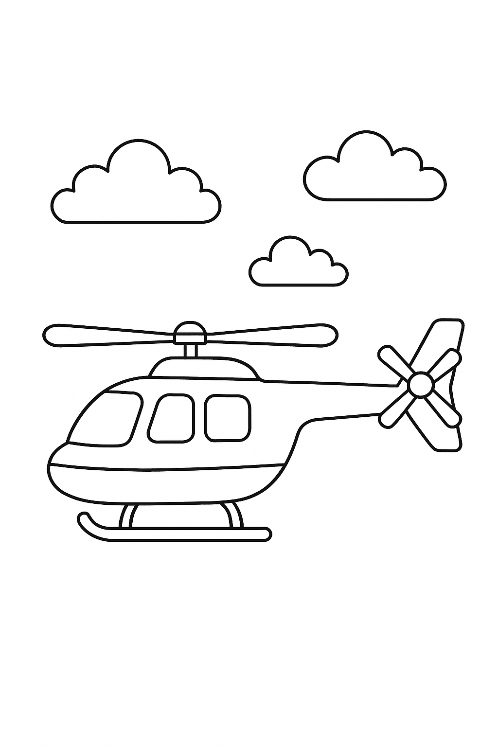 Helicopter Coloring Page